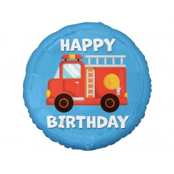 Balon foliowy Straż Pożarna Happy Birthday na Urodziny 46 cm