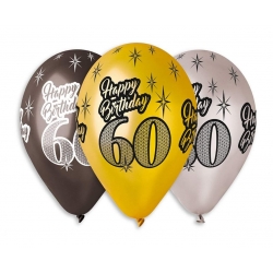 Balony 60 Happy Birthday na 60 urodziny