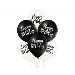 Balony Happy Birthday 6 szt. 30 cm