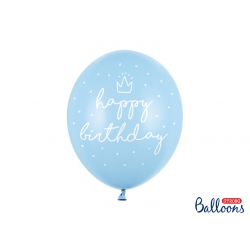 Balony Happy Birthday Niebieskie 30 cm