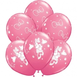 Balony Myszka Minnie Różowe 6 szt. 30 cm