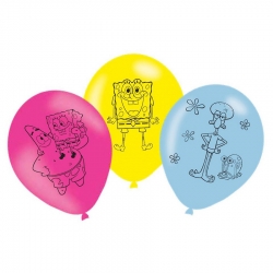 Balony Sponge Bob 6 szt. 28 cm