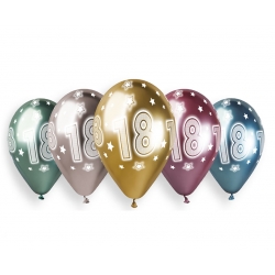Balony na 18 urodziny 5 szt. 33 cm