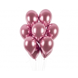 Balon chromowany metaliczne Różowe 33 cm