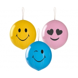 Balony do odbijania z gumką Uśmiechy 3 szt. 45 cm