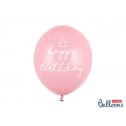 Balony Happy Birthday Różowe 30 cm