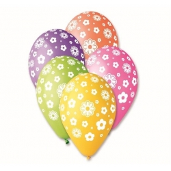 Balony lateksowe Kwiatuszki kolorowe 5 szt 30 cm
