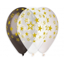 Balony w Złote Gwiazdy 33 cm 6 szt Dekoracja