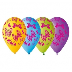 Balony lateksowe Motylki kolorowe 5 szt 30 cm