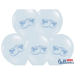 Balony niebieskie Buciki na Baby Shower 30 cm 1 szt