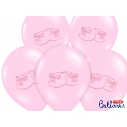 Balony różowe Buciki na Baby Shower 30 cm 1 szt