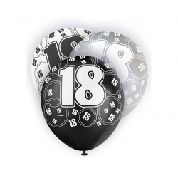 Balony metalizowane 18 lat Miks 30 cm 6 szt Dekoracja