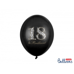 Balony na 18 Urodziny Czarne 30 cm