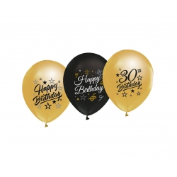 Balony na 30 urodziny 30 cm 5 szt.