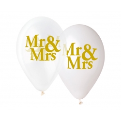 Balony na ślub Mr & Mrs 33 cm 5 szt