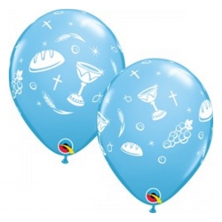 Balony Niebieskie Pierwsza Komunia Święta 30 cm