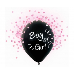 Balony z konfetti na Baby Shower Boy or Girl 30 cm 4 szt
