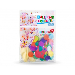 Balony z kolorowym Konfetti 30 cm 4 szt.