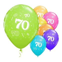 Balony z nadrukiem cyfra 70