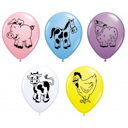 Balony Zwierzątka Farma Qualatex 30 cm 5 szt