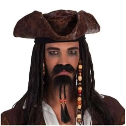 Wąsy i Broda z Koralikami Pirat Jack Sparrow Piraci z Karaibów