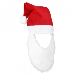 Czapka Mikołaja z brodą na Boże Narodzenie