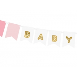 Girlanda Baner Baby Girl Różowy Baby Shower