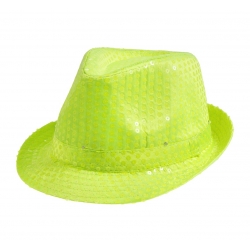 Świecący Zielony kapelusz z cekinami Super Star