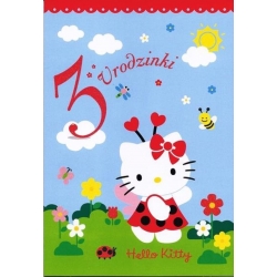 Karnet na 3 urodziny Hello Kitty