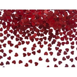 Konfetti metalizowane Czerwone Serca 30g Walentynki