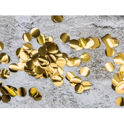 Konfetti Metalizowane Złote Kółka 15g Dekoracja