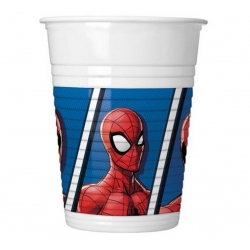 Kubeczki plastikowe Spiderman 200 ml 8 szt urodzinowe
