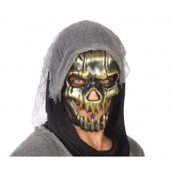 Maska Upiora Szkieletora na Halloween Złota