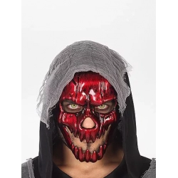 Maska Upiora Diabła Szkieletora na Halloween Czerwona