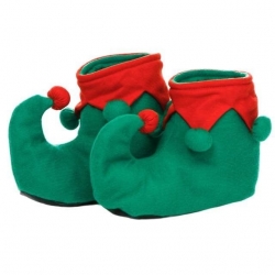 Nakładki na buty Elfa z pomponikami Boże Narodzenie