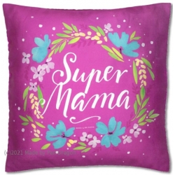 Poduszka Różowa na Dzień Matki - Super Mama 40x40 cm