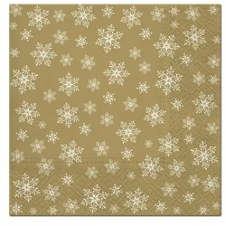 Serwetki papierowe Płatki Śniegu Złote 20 szt. 33x33 cm