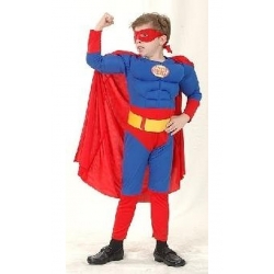 Strój karnawałowy dla chłopców Superbohater z mięśniami 120/130 cm