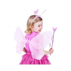 Strój Motylek Różowy dla dzieci ze skrzydełkami