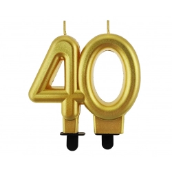 Złota Świeczka cyfra na 40 urodziny