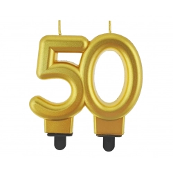 Złota Świeczka cyfra na 50 urodziny
