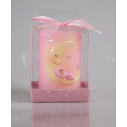 Dekoracyjna różowa świeczka na Baby Shower