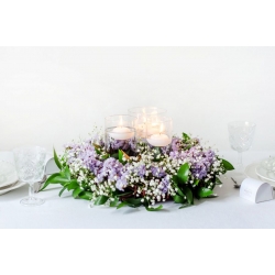 Dekoracja stołu - świeczki pływające białe