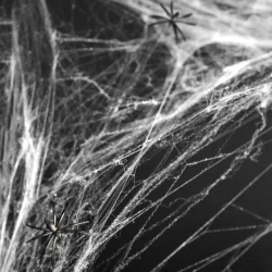 Pajęczyna sztuczna Biała 60 g + 2 pająki Dekoracje Halloween