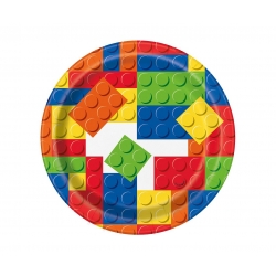 Talerzyki papierowe Klocki Lego 17 cm 8 szt