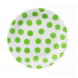 Talerzyki papierowe Zielone groszki 18 cm 6 szt