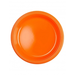 Talerzyki plastikowe Pomarańczowe 18 cm 10 szt.