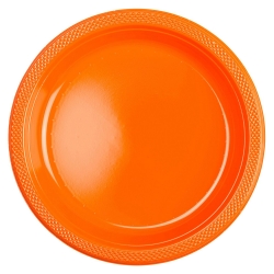 Talerzyki plastikowe Pomarańczowe 23 cm 10 szt.