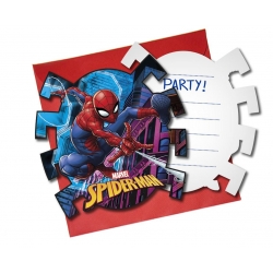 Zaproszenia urodzinowe Spiderman z kopertami