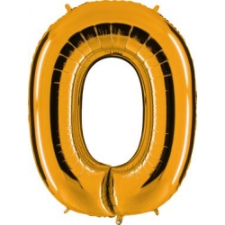 Balon foliowy Złoty cyfra 0 (100 cm)